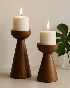 FAIZA CRAFT Porte-bougie en bois sculpté à la main, finition dorée de qualité supérieure, décoration intérieure et extérieure, Noël, bois de manguier - Product Image 6
