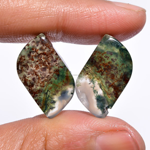 Cabujón de ágata de musgo suelto semiprecioso Natural de alta calidad, joyería certificada por terceros, tamaño personalizable para un estilo único - Product Image 2
