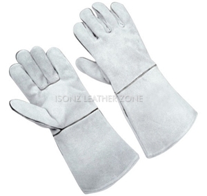 Gants en cuir blanc, longueur poignet, en cuir véritable, pour soudage TIG - Product Image 3