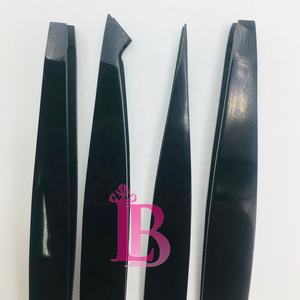 Pince à épiler noire en acier inoxydable pour sourcils, droite et biseautée, de haute qualité, avec logo, pointue - Product Image 5