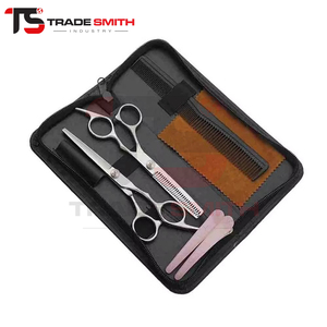 Ensemble de ciseaux et peignes de coiffure en acier inoxydable, ciseaux courbes, peigne de finition, outils de coupe pour <span class=keywords><strong>barbier</strong></span>, outils professionnels - Product Image 3