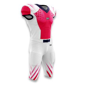 Custom wholesale Men's American Football Jersey Red White Checkered Sublimated <b>Moisture</b> Wicking Fitted Sport Apparel - Product Image 3