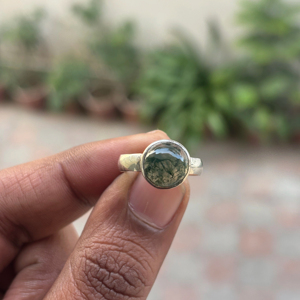 Natural <b>Moss</b> <b>Agate</b> Handmade 925 Sterling Silver Eco-friendly Vintage Classic Cut Women Girls <b>Ring</b> Gift Wholesale Jewelry - Product Image 1