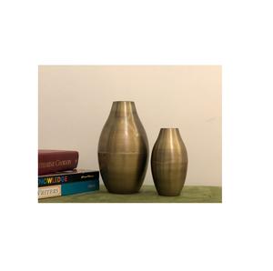 Juego de Jarrones de Metal con Acabado de Latón Vintage - Jarrones Florales Decorativos Industriales, Centro de Mesa de Lujo para Sala de Estar y Oficina - Product Image 1