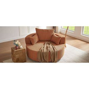Poltrona Girevole a 360 Gradi con 3 Cuscini Rimovibili, Sedia Rotonda per Soggiorno, Camera da Letto, Ufficio - Product Image 3