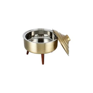 Optimum Quality Engraved Pattern Stainless Steel Round Casserole Pot With Lid Polished Classic Design Durable - Product Image 2
