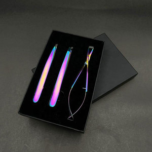 Juego de Pinzas para Cejas Inclinadas y Puntiagudas de Alta Calidad, Personalizadas, para Depilación, Multicolores, con Tijeras de Resorte, Venta al Por Mayor - Product Image 6