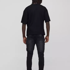 Fabricantes de Ropa, Ropa Urbana Personalizada, Camiseta Corta de Algodón con Estampado Personalizado, Corte Cuadrado, Camiseta Desgastada con Lavado Ácido para Hombre - Product Image 5