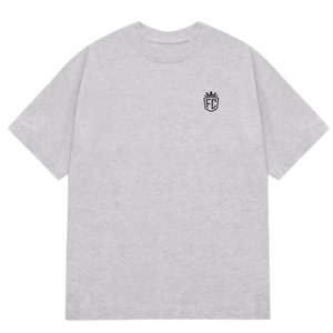 Camiseta de Manga Corta Oversize para Hombre, Gris Jaspeado, con Gráfico Frontal, Algodón, Estilo Casual Urbano, Venta al Por Mayor, Suministro de Fábrica OEM - Product Image 1