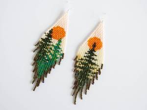 Pendientes de Flores Tejidas con Cuentas Coloridas de Estilo Europeo, Pendientes de Borlas con Cuentas de Estilo Bohemio, Suministros para Abalorios - Product Image 3