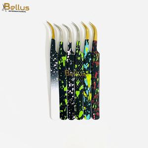 Pinzas Curvas para Pestañas de Marca Privada Bellus International Premium, Punta Suave, Agarre Perfecto y Duradero para Cejas y Pestañas - Product Image 1
