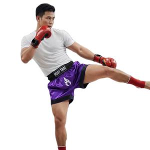 Shorts de boxe unisexes personnalisés, coutures durables de haute qualité, respirants, MMA, gym, kickboxing, 100% polyester, 220g - Product Image 3