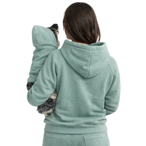เสื้อฮู้ดสำหรับสุนัขและเจ้าของ ชุดเข้าชุดกัน อบอุ่น ทันสมัย สวมใส่สบาย สำหรับสัตว์เลี้ยงและคน สีเขียวอมฟ้า - Product Image 2