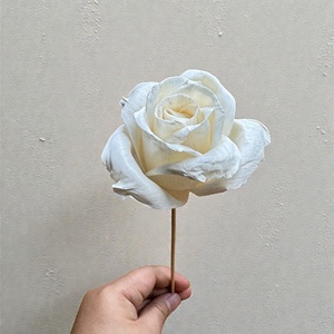 ดอกไม้โซล่าวู้ด VADEE SOLA WOOD FLOWER ทำมือ ดอกไม้โซล่าวู้ดรูปดอกกุหลาบ ขนาด 6.5 ซม. ทำจากเส้นใยพืชเซสบานียา จากประเทศไทย - Product Image 1