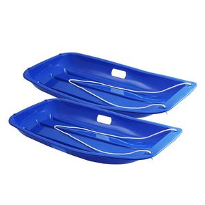 Slitte in Legno Personalizzate 88x42x11cm Doppio Blu per Divertimento Invernale all'Aperto - Product Image 2