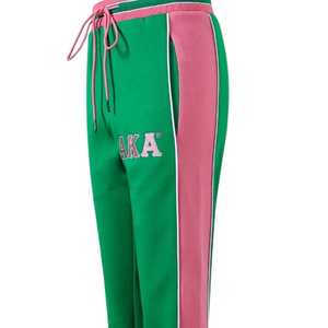 Pantalon de jogging AKA Green Air Tech Fleece pour femme, rayures roses, confort premium - Product Image 6