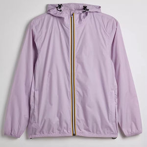 Blouson de course à capuche lavande pour femme, coupe-vent léger à manches longues avec fermeture éclair, idéal pour le printemps et les tenues décontractées - Product Image 1