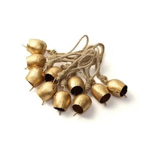 LORD Gold Plated <b>Brass</b> <b>Bells</b> Wind Chime Hanging Ornament Round Shape Polished Music Theme Christmas Home Decoration - Product Image 1