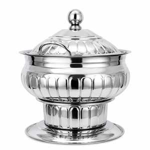 Stainless Steel Silver-Plated Chafing Dish Lid <b>Buffet</b> Food <b>Warmer</b> Catering Casserole 33cm Diameter Dishwasher Safe for Wedding - Product Image 3