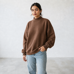 Sudadera de Cuello Alto para Mujer, Estilo Casual, Ligera, de Algodón y Felpa, con Hombros Caídos y Mangas Largas, Éxito de Ventas, Marca Hellas Fashion - Product Image 1