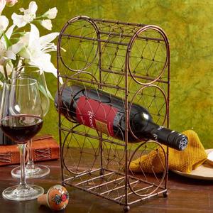 Vintage Metal Wire 2 Bottle Rack Elegant Wine Holder Perfect For Patio Beverage Keeps Wine Or Drinks Arranged On Patio <b>Tables</b> - Product Image 4