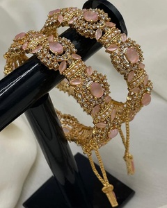 Fashion Jewelry Women <b>Indian</b> Pakistani Traditional Wedding Bangles Jewelry Sets 2 Pieces Heavy Set - Product Image 3