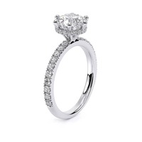 2,20 Karat Runder Brillant Labor-Gezüchteter Diamant Halo-Verlobungsring 14K Weißgold 6-Krappen Pavé Brautschmuck