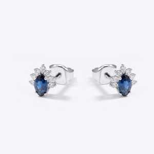 Boucles d'oreilles en saphir bleu, bijoux délicats en pierre de naissance, élégantes boucles d'oreilles en pierres précieuses, cadeau pour femme - Product Image 5