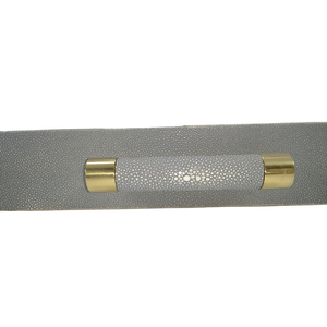 Plateau à thé carré DPC modèle 058 en MDF + faux cuir de requin + velours 0,605x0,38x0,065 avec poignée en laiton - Product Image 4