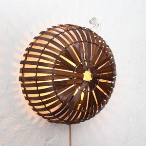 Sustainable natural bamboo <b>sconces</b> round wall mounted <b>light</b> lampshades eco friendly home decor - Product Image 2