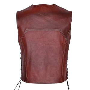 Top Seller Best Western Cowboy Leather Windproof High Quality High Street Men's <b>Vest</b> & Waistcoat From Pakistan - Product Image 2