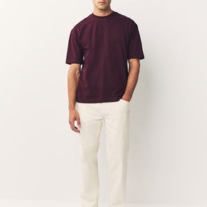 Camiseta de Cuello Redondo de Algodón de Alta Calidad OEM, Tejido de Punto Informal para Fitness, Logotipo Personalizado en la Parte Delantera, Transpirable y de Secado Rápido - Product Image 3