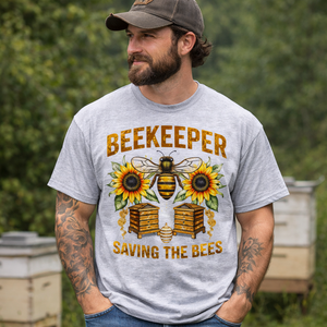 T-shirts d'apiculteur à col rond de haute qualité 100% coton 180GSM séchage rapide manches courtes sur mesure ourlet régulier mode streetwear - Product Image 1