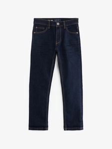 Jean en denim ample pour homme, bleu noir uni, délavé, tissé, décontracté, en coton, coupe large, taille régulière - Product Image 3