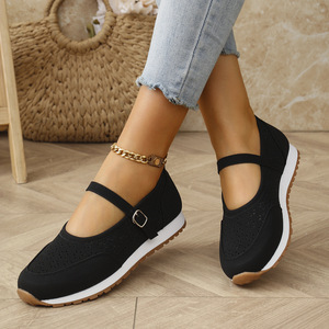 Nouvelle Arrivée 2026 – Chaussures Décontractées Femme à Bout Peu Profond, Style Européen et Américain, avec Bride à Boucle, Respirantes, Grandes Tailles, Modèle International - Product Image 2