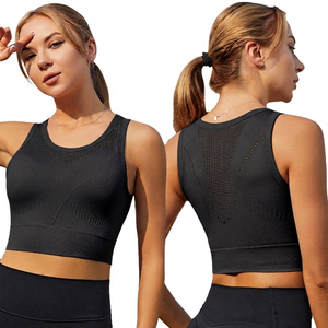Lightweight Breathable Women's Sports Bra With Mesh Back Design <b>Pink</b> Active Wear <b>Crop</b> <b>Top</b> - Product Image 4