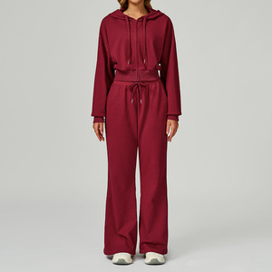 Ensemble 2 pièces pour filles : sweat à capuche zippé et pantalon de jogging en coton respirant, confortable et compressif pour la course et le fitness - Product Image 6