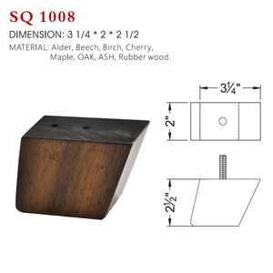 Pied de canapé carré conique en bois massif, qualité supérieure, taille personnalisée, grain de bois naturel, forte capacité de charge, style traditionnel pour salon - Product Image 6