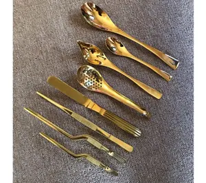 Professional Chef Plating Culinary Set Gold Stainless Steel 8 Pieces in Gold Color Plasma Coating Best seller in low price