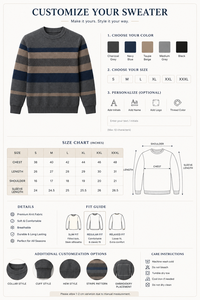 Pull en tricot rayé pour homme, manches longues, vêtement d'automne, épaisseur standard, 100% acrylique, anti-rides et confortable - Product Image 6