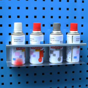 Pegboard <b>Display</b> Rack With Round Bottle <b>Hooks</b> For Tools And Seasonings - Product Image 1