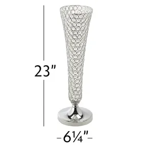 Eco Friendly Handcrafted Modern Hammered Metal Floor <b>Vase</b> for Wedding Decor - Product Image 2