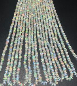 Pierres précieuses en vrac d'opale éthiopienne de haute qualité perles de rondelle lisses excellente pierre précieuse d'opale éthiopienne naturelle de feu - Product Image 1