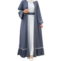 Abaya Traditionnelle Islamique Respirante et Légère en Polyethersulfone pour Femme, Longue, Longueur Cheville, Col Montant, Style Vintage, pour la Prière