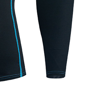 Men's Long Sleeve Rash Guard <b>Black</b> with Blue Trim Quick Dry Spandex Polyester <b>Compression</b> <b>Shirt</b> for MMA BJJ Training - Product Image 4