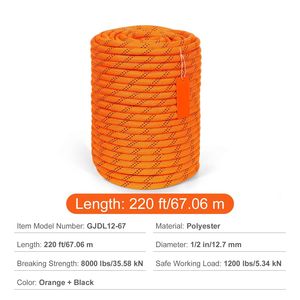 Corda in Poliestere a Doppia Trama 1/2 Pollice X 220 Piedi, 48 Fili, Resistenza alla Trazione 8000 LBS, Multiuso per Campeggio e Altalene - Product Image 3
