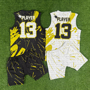 Kit d'équipe de football 7v7 personnalisé de qualité supérieure, jaune, blanc, noir, imprimé abstrait, maillots sans manches, shorts, sweat-shirt à capuche, sac de sport - Product Image 2