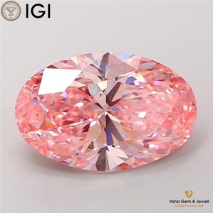 เพชรคุณภาพเยี่ยม ผลิตด้วยวิธี CVD สีชมพูสดใส ระดับความสะอาด VS2 ทรงรี น้ำหนัก 4.00 กะรัต พร้อมใบรับรอง IGI สำหรับจี้หรู - Product Image 1