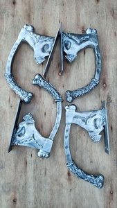 Poignée de porte en fer forgé résistant à la rouille, style traditionnel, motif martelé, détails en relief, installation facile - Product Image 6
