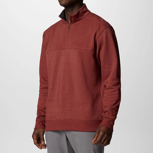 High Quality Custom Logo 1/4 Quarter Zip up Sweatshirt 350 Gsm 100% Cotton Half Zip Hoodie for Men Half Zip Sweatshirt - Product Image 5